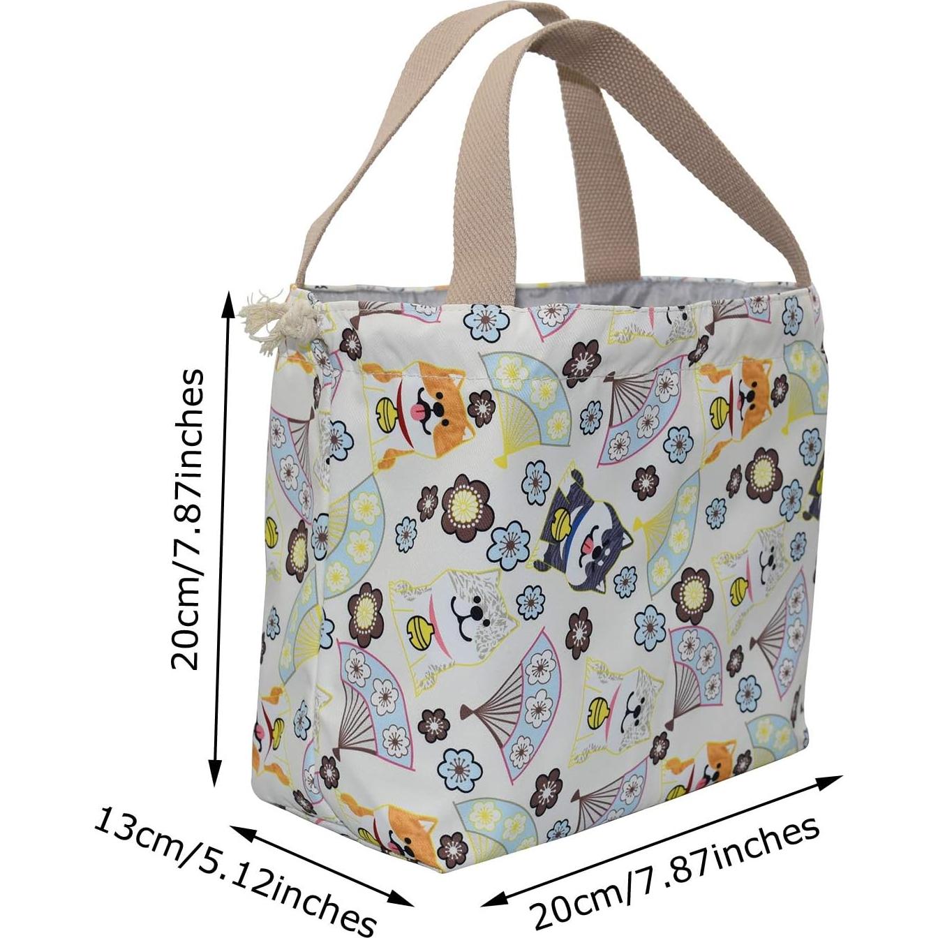 Bolsa de Almuerzo Reutilizable Enyuwlcm Gato Beige 20x13x20 cm