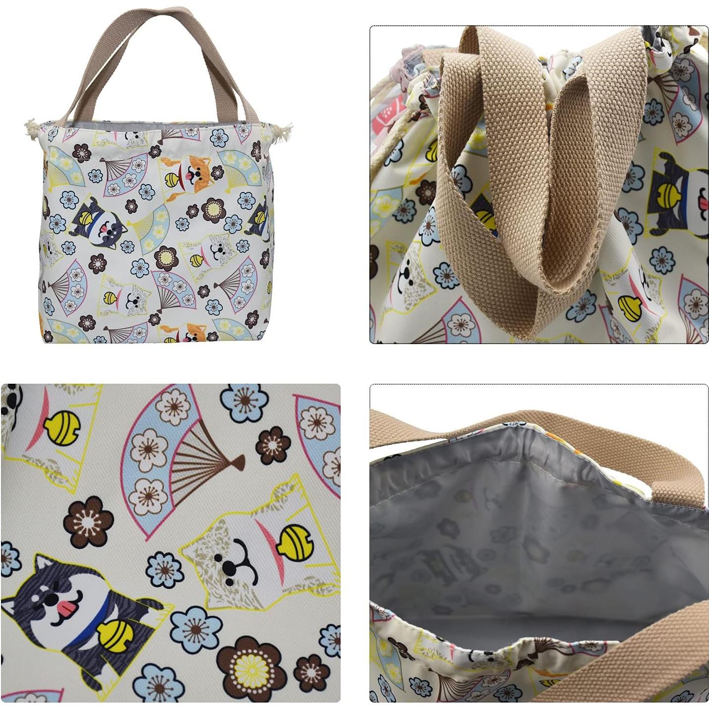 Bolsa de Almuerzo Reutilizable Enyuwlcm Gato Beige 20x13x20 cm