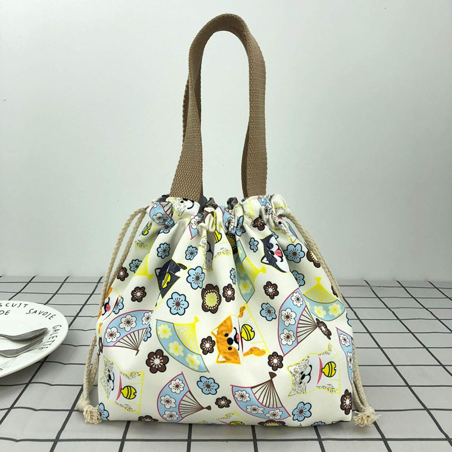 Bolsa de Almuerzo Reutilizable Enyuwlcm Gato Beige 20x13x20 cm