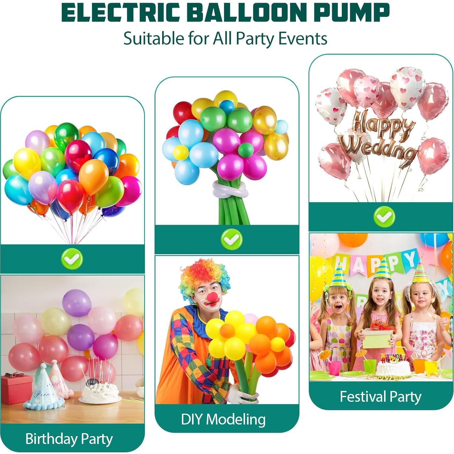 Bomba de aire eléctrica Biapian 3 en 1 para globos y flotadores