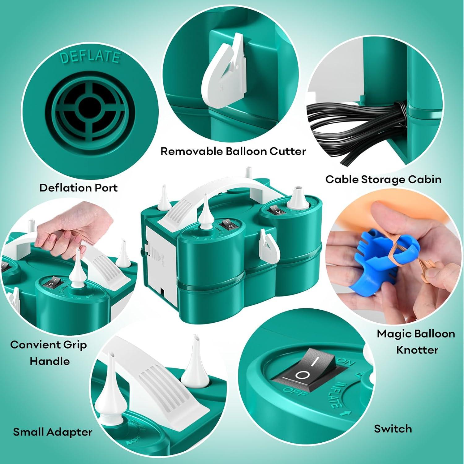 Bomba de aire eléctrica Biapian 3 en 1 para globos y flotadores