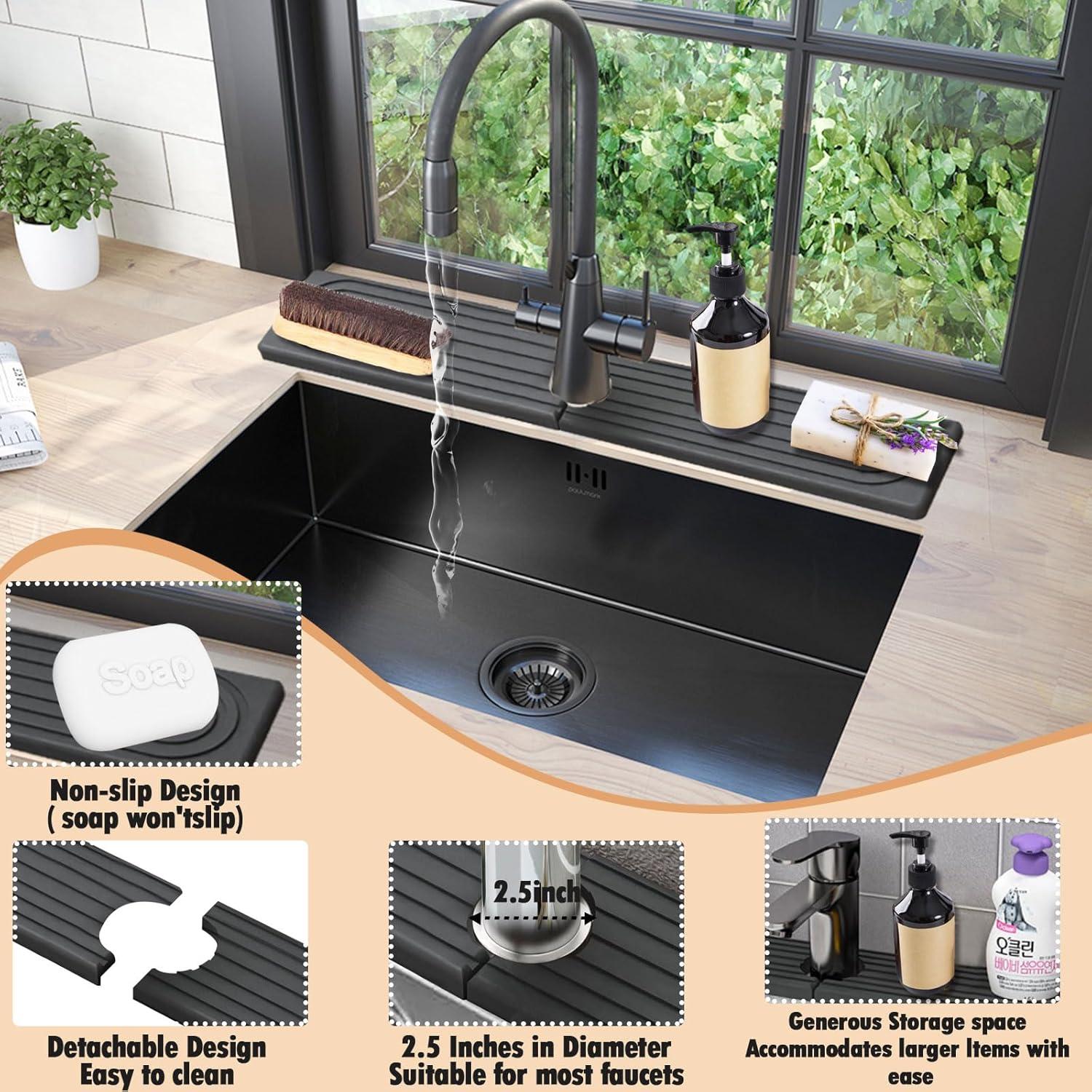 Alfombrilla Absorbente para Fregadero SIMPLIPLEX 60x10 cm Gris