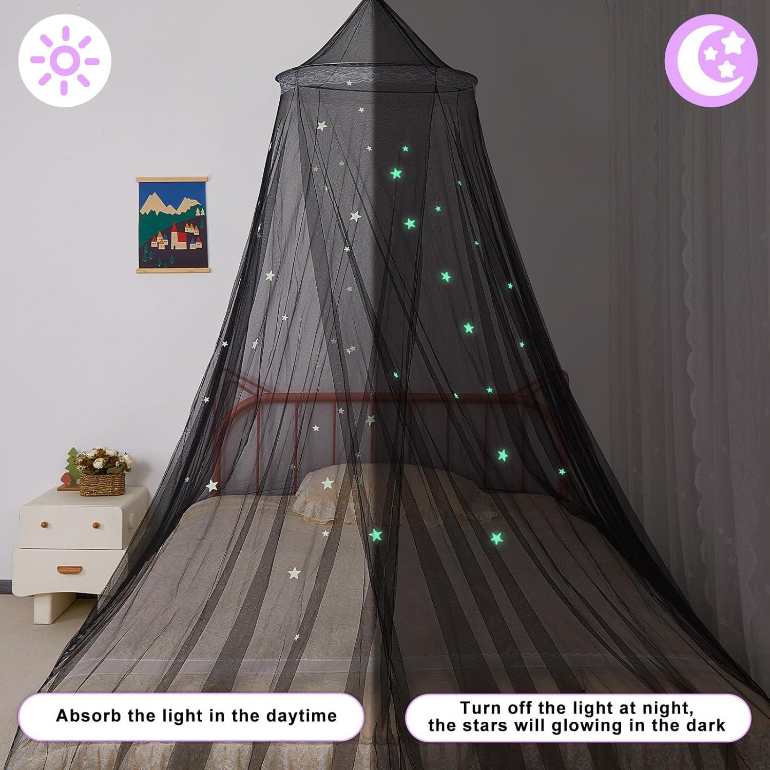 Dosel de Cama para Niñas FIOBEE con Luces LED y Mosquitera