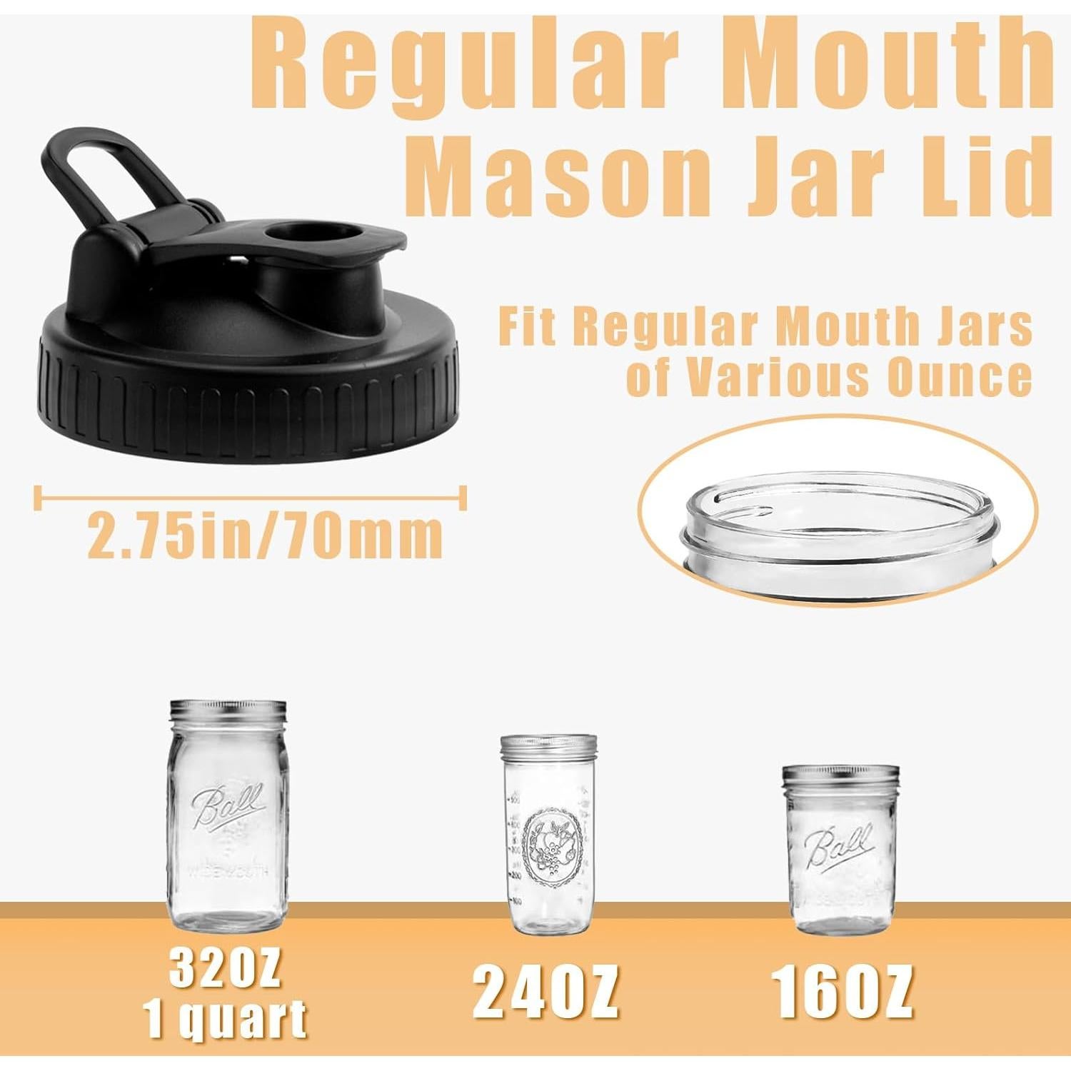 Tapas de vertido FyndraX para frascos Mason boca regular - 4 pcs