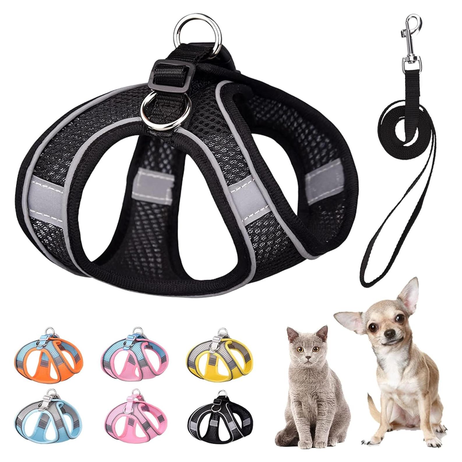 Arnés y Correa para Perros Pequeños PETPUBGNZS Ajustable Negro