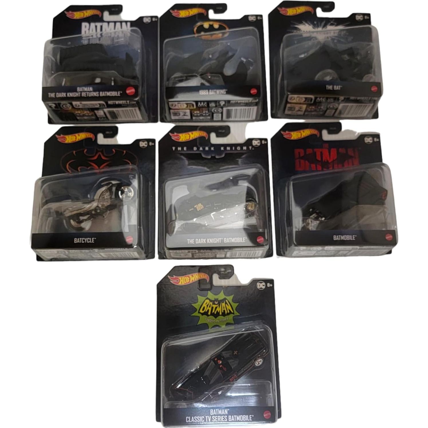 Juego de 7 Coches Hot Wheels Batman DKL20-1956R Escala 1:50