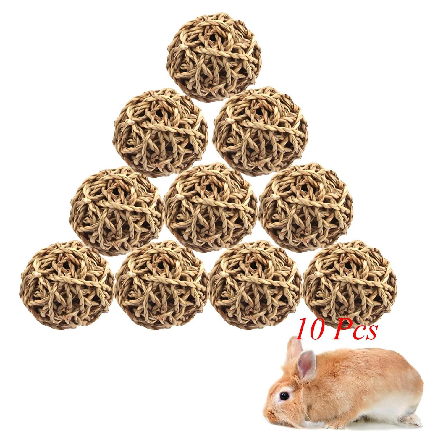 10PCS Bolas de Hierba Natural Hamiledyi para Conejos y Hámsters