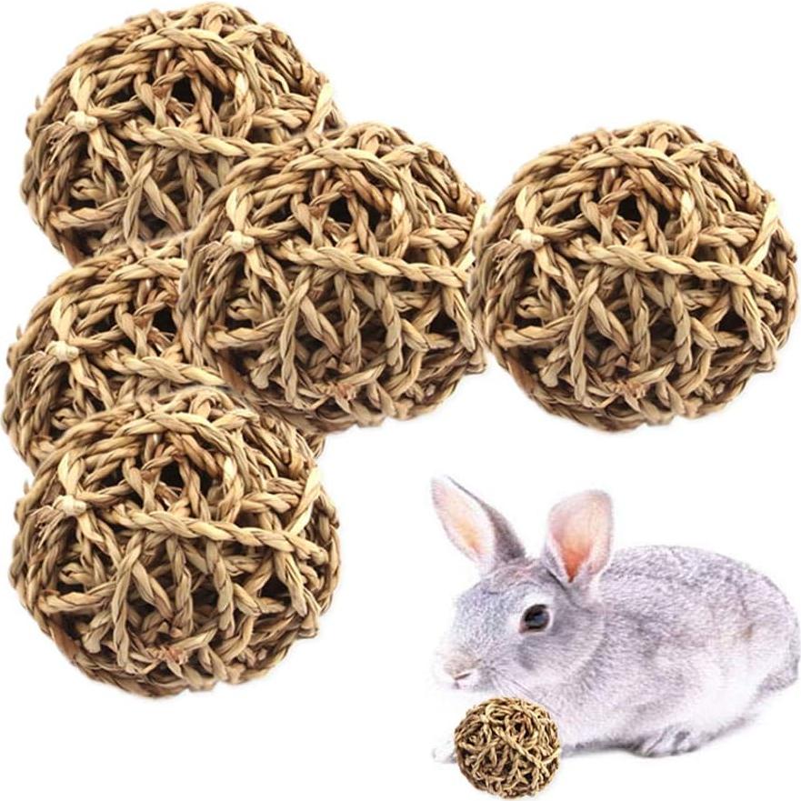 10PCS Bolas de Hierba Natural Hamiledyi para Conejos y Hámsters