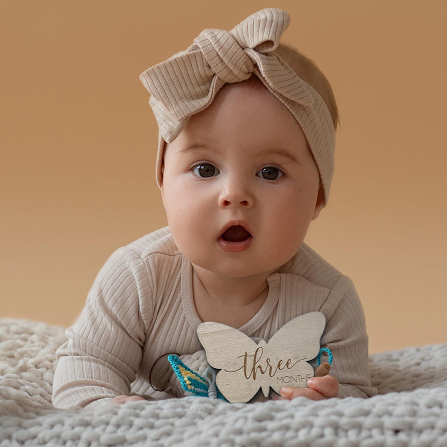 Tarjetas de Hitos Mensuales Bebé The Real Bossy Baby Madera