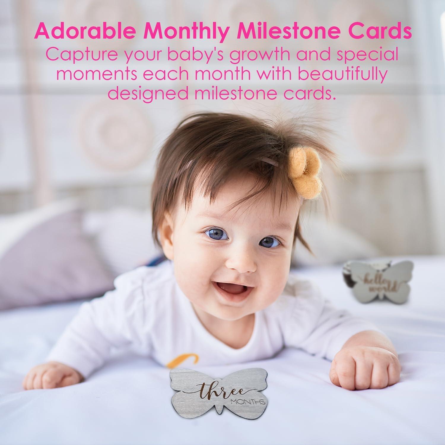 Tarjetas de Hitos Mensuales Bebé The Real Bossy Baby Madera