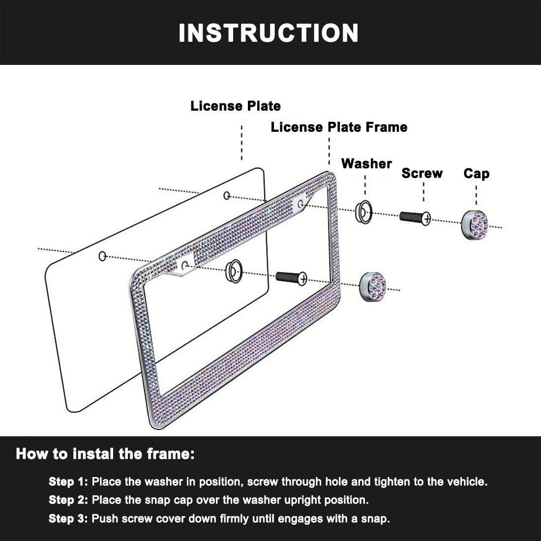 Marco de Placa de Licencia Brillante TZARROT AB Multicolor