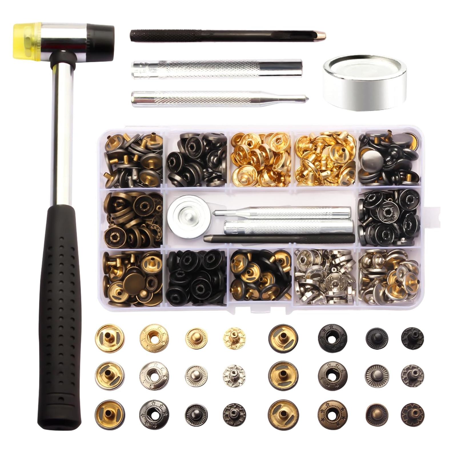 Kit de Broches de Presión LYDNA - 120 Botones de Metal 12mm