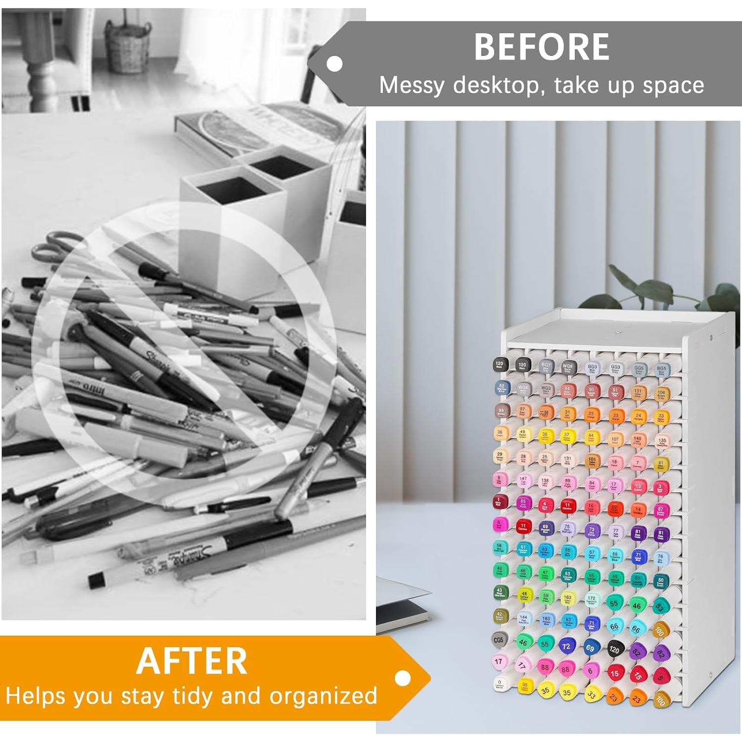 Organizador de Marcadores Loghot 120 Ranuras Blanco Ajustable