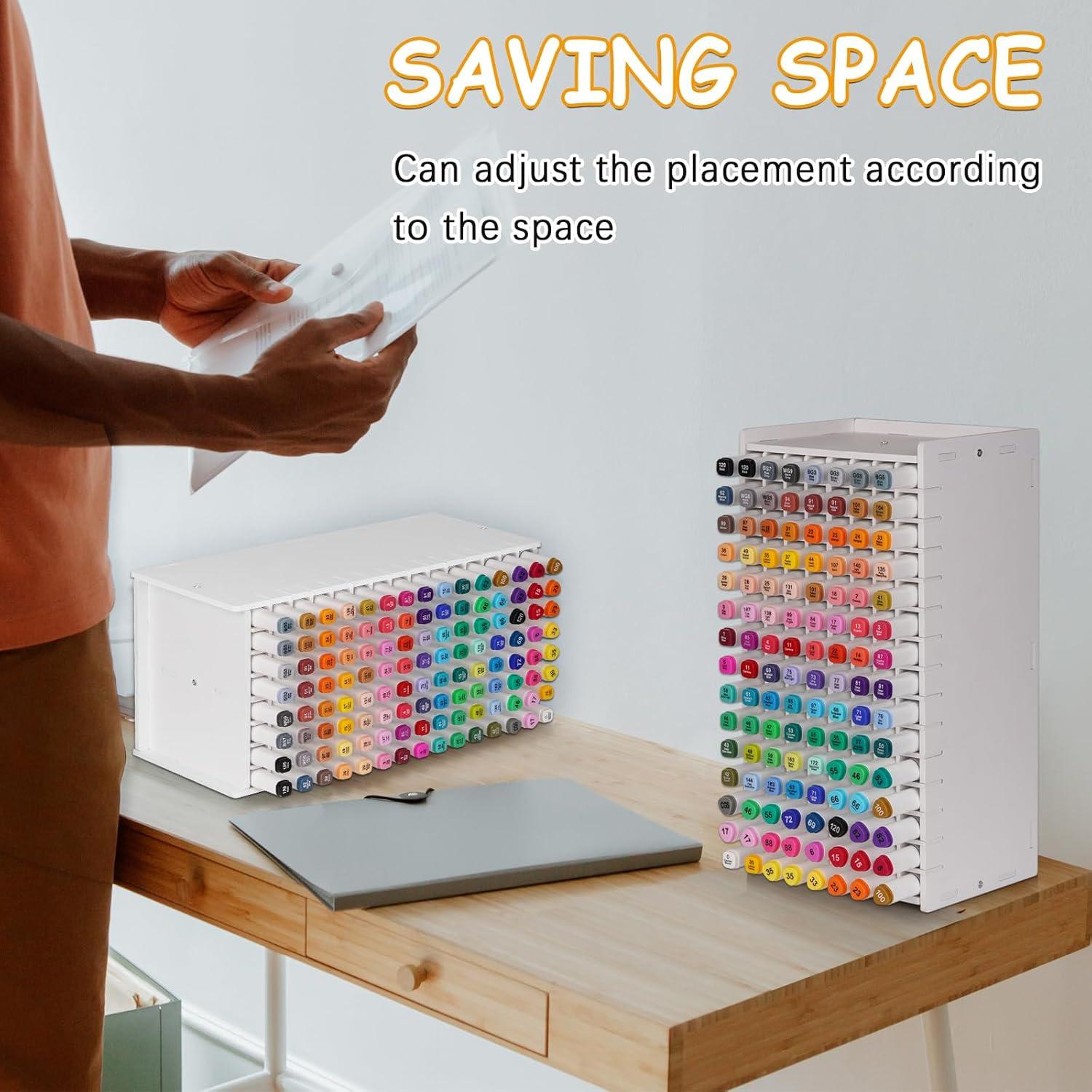 Organizador de Marcadores Loghot 120 Ranuras Blanco Ajustable