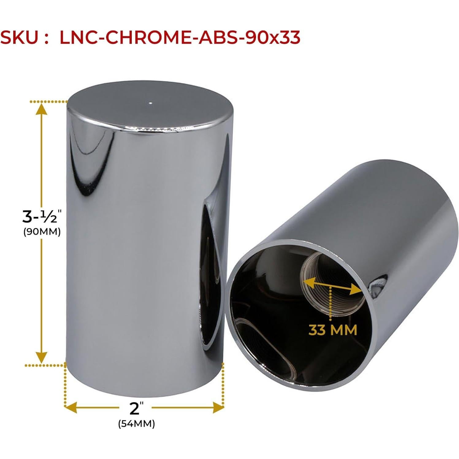 Cubiertas de Tuercas de Llantas Mytee 10 Pcs 33mm Cromadas