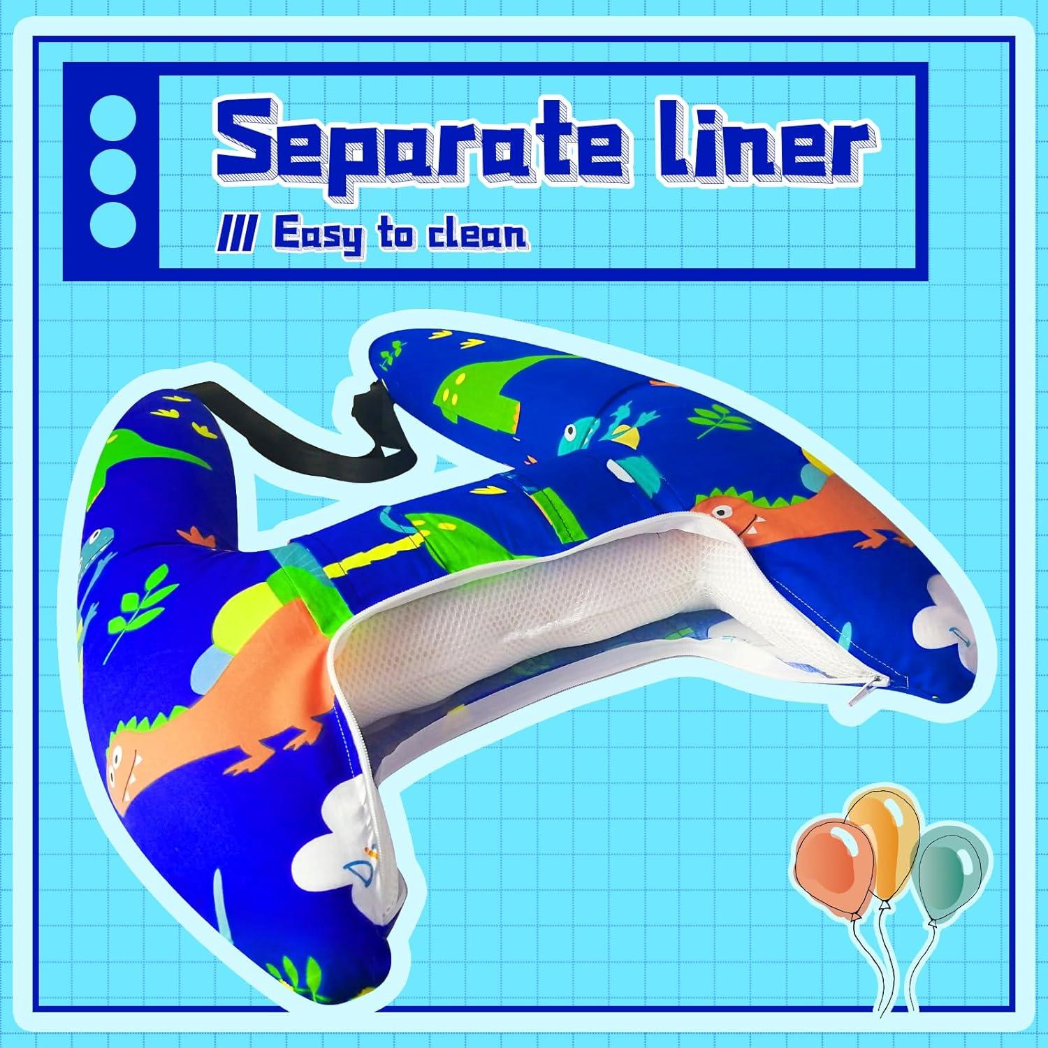 Almohada de Coche Ivtivfu para Niños Dinosaurio Azul