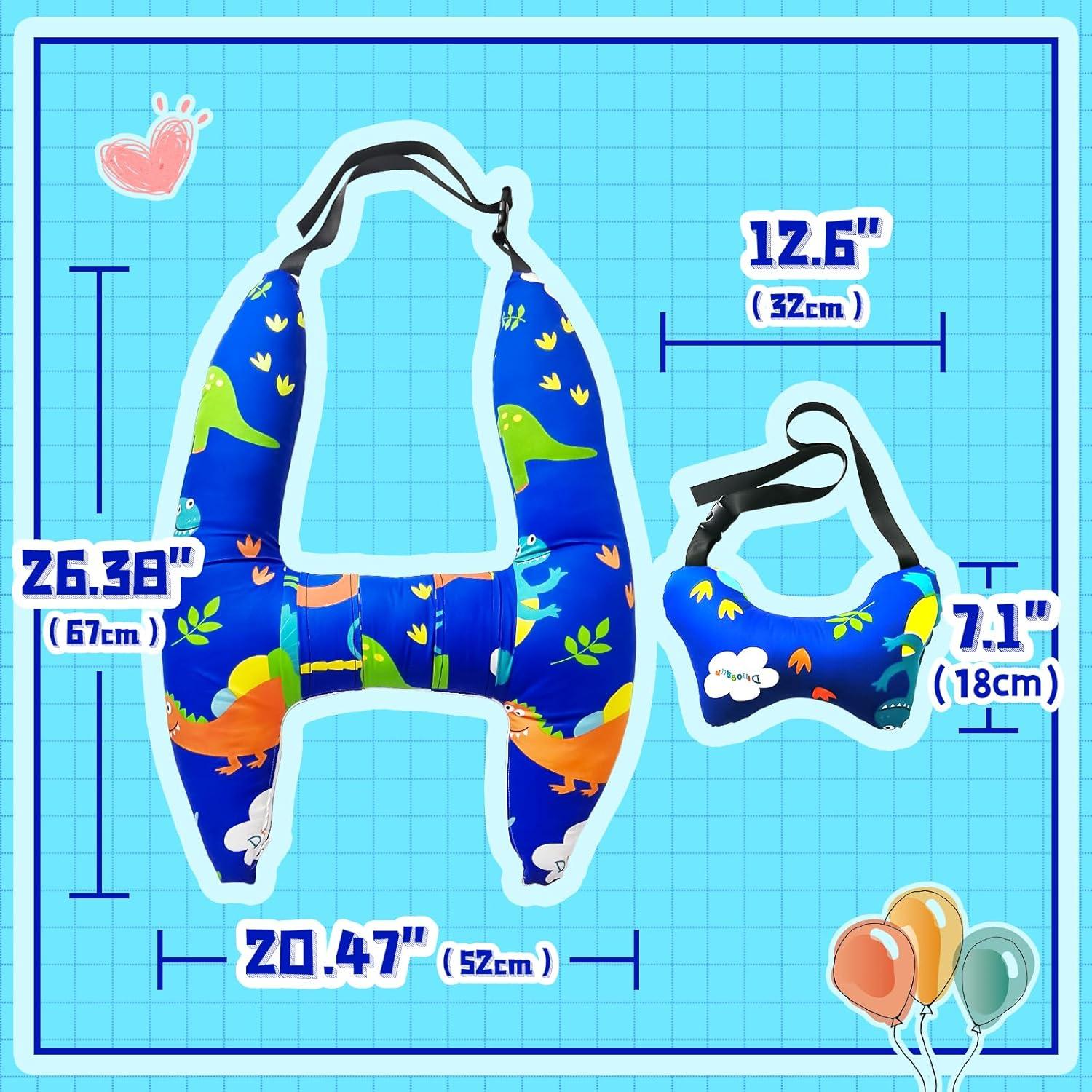 Almohada de Coche Ivtivfu para Niños Dinosaurio Azul