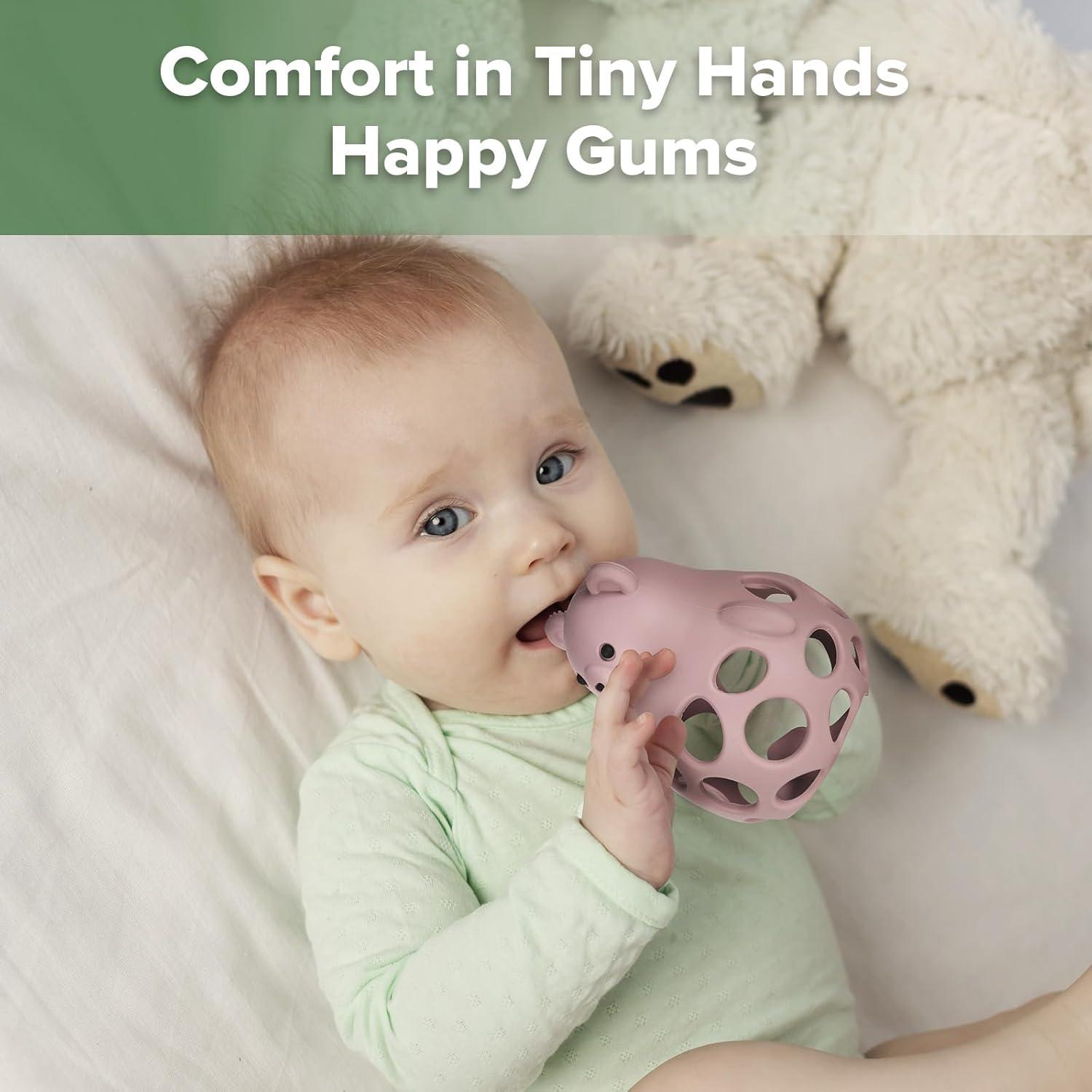 Mordedor 3 en 1 Haakaa Rosa - Silicona Grado Alimenticio