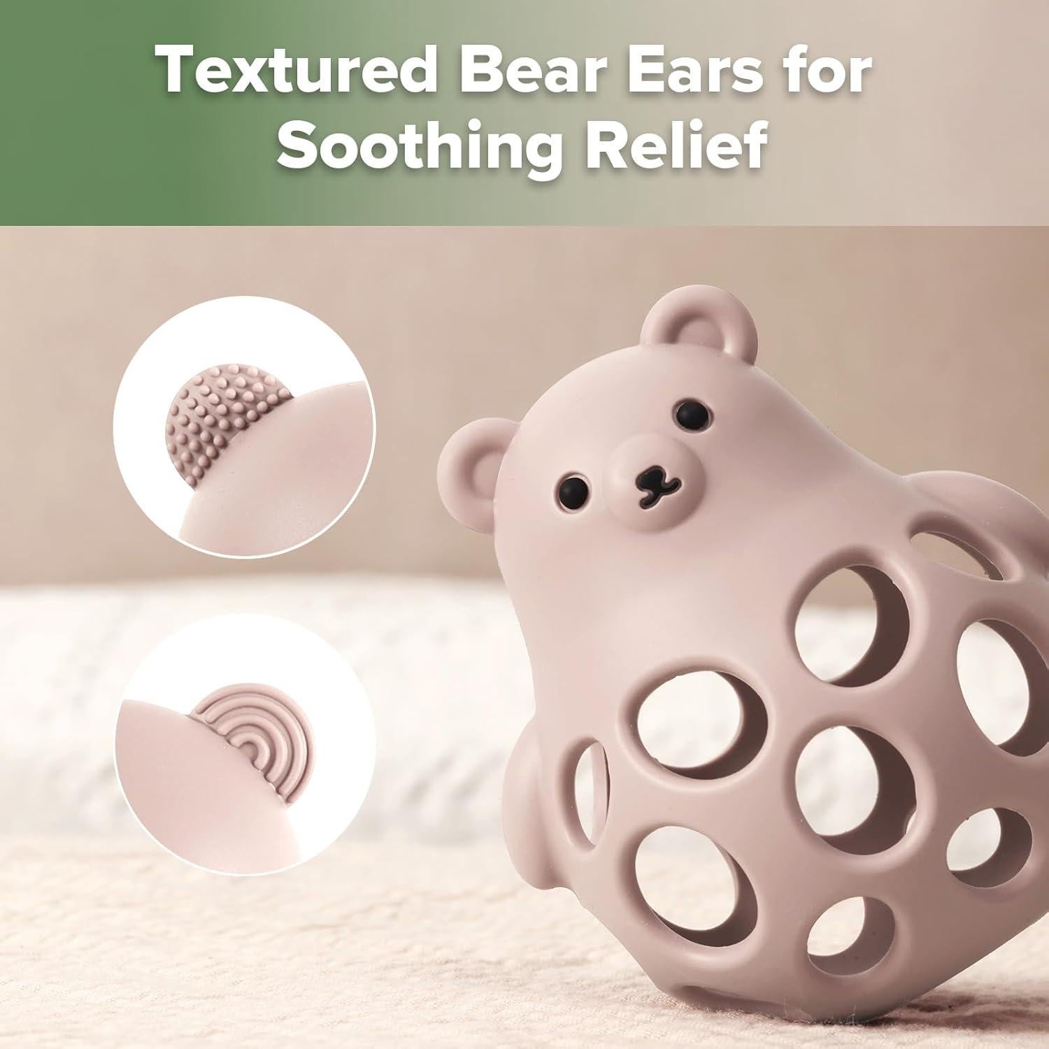 Mordedor 3 en 1 Haakaa Rosa - Silicona Grado Alimenticio