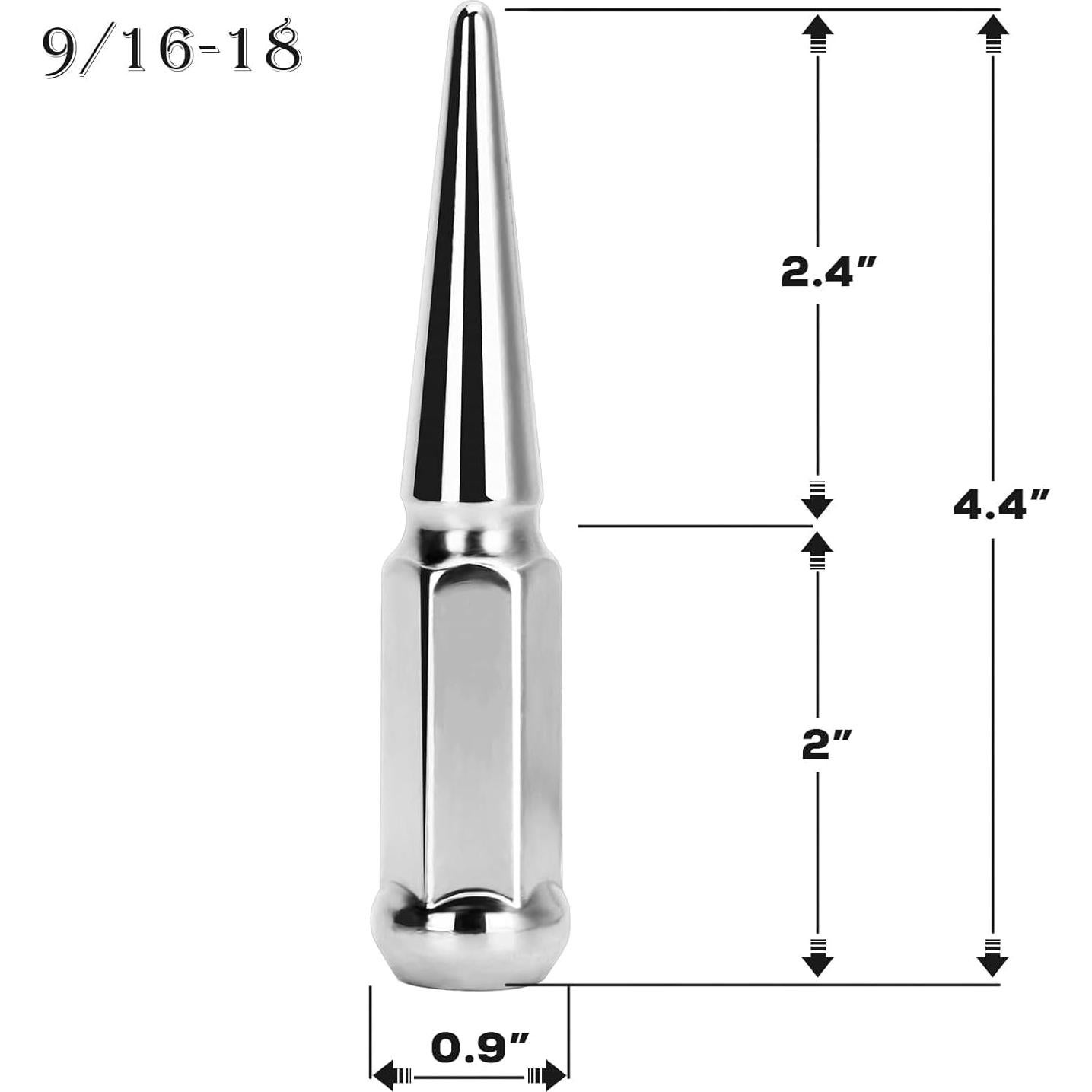 Tuercas de Picos Dynofit 9/16-18 para Ruedas - 32 Piezas