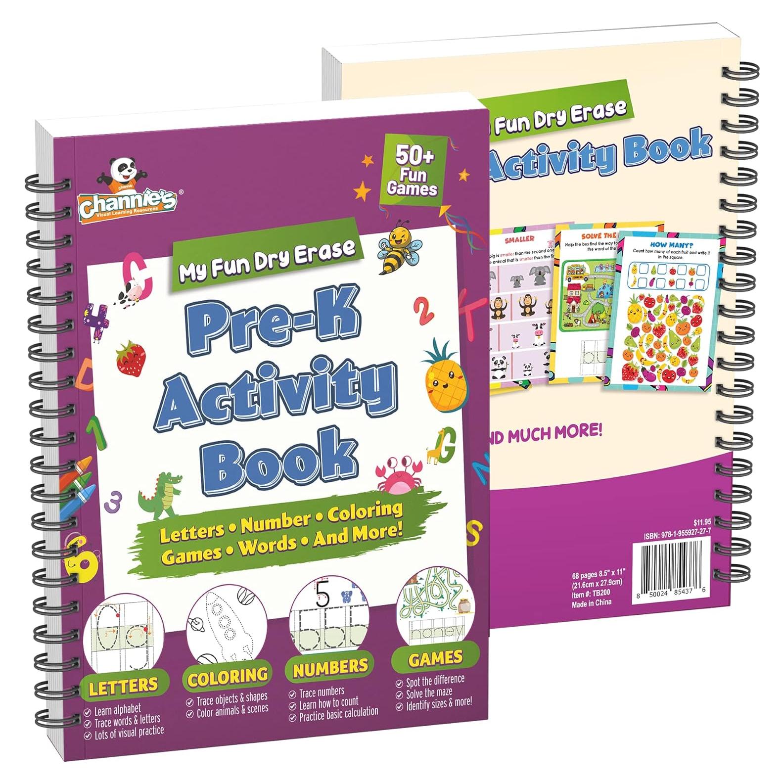 Libro de Actividades Channie Pre-K, 68 Páginas Educativas