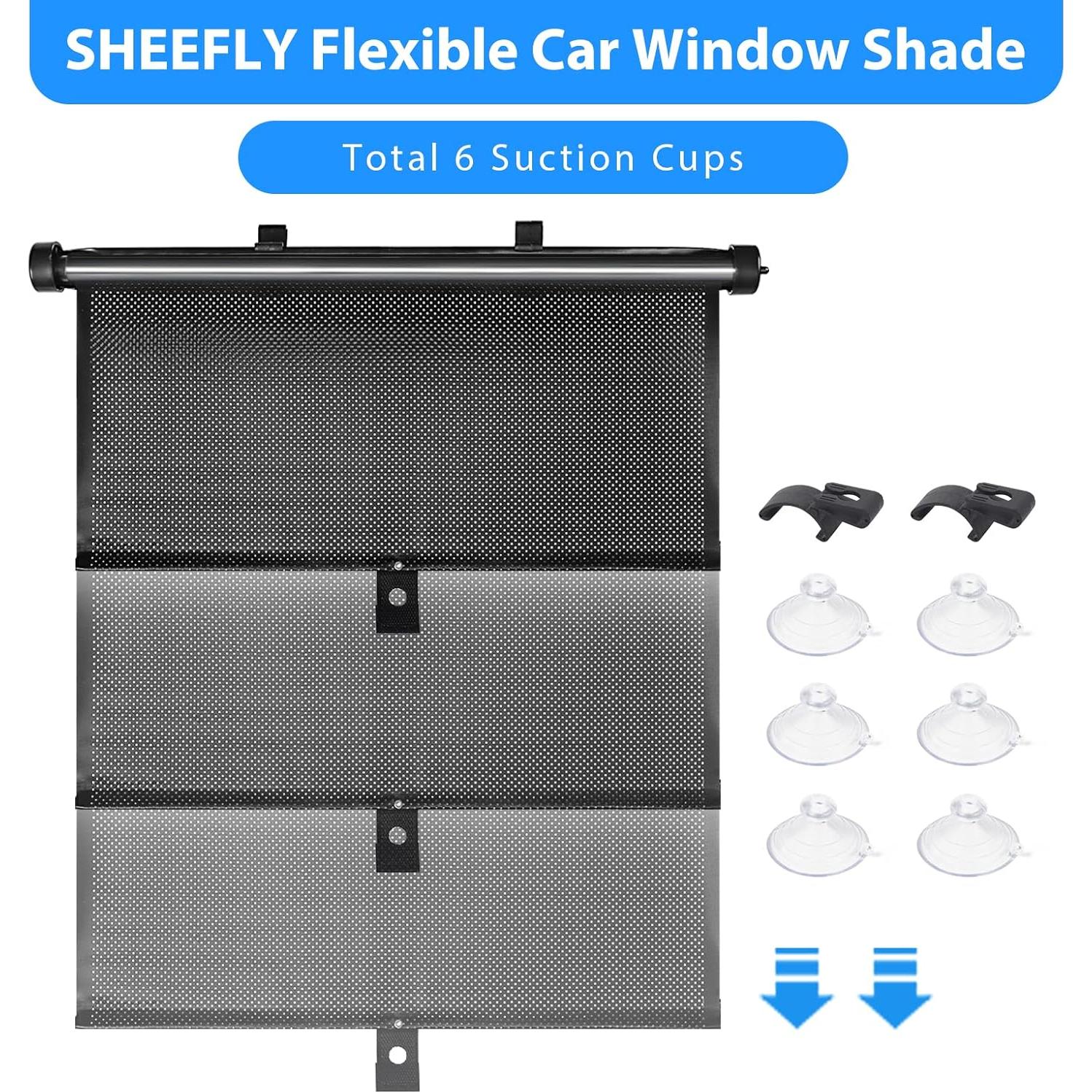 Sombrillas para Ventanas de Auto SHEEFLY - Paquete de 2, UV y Plegables