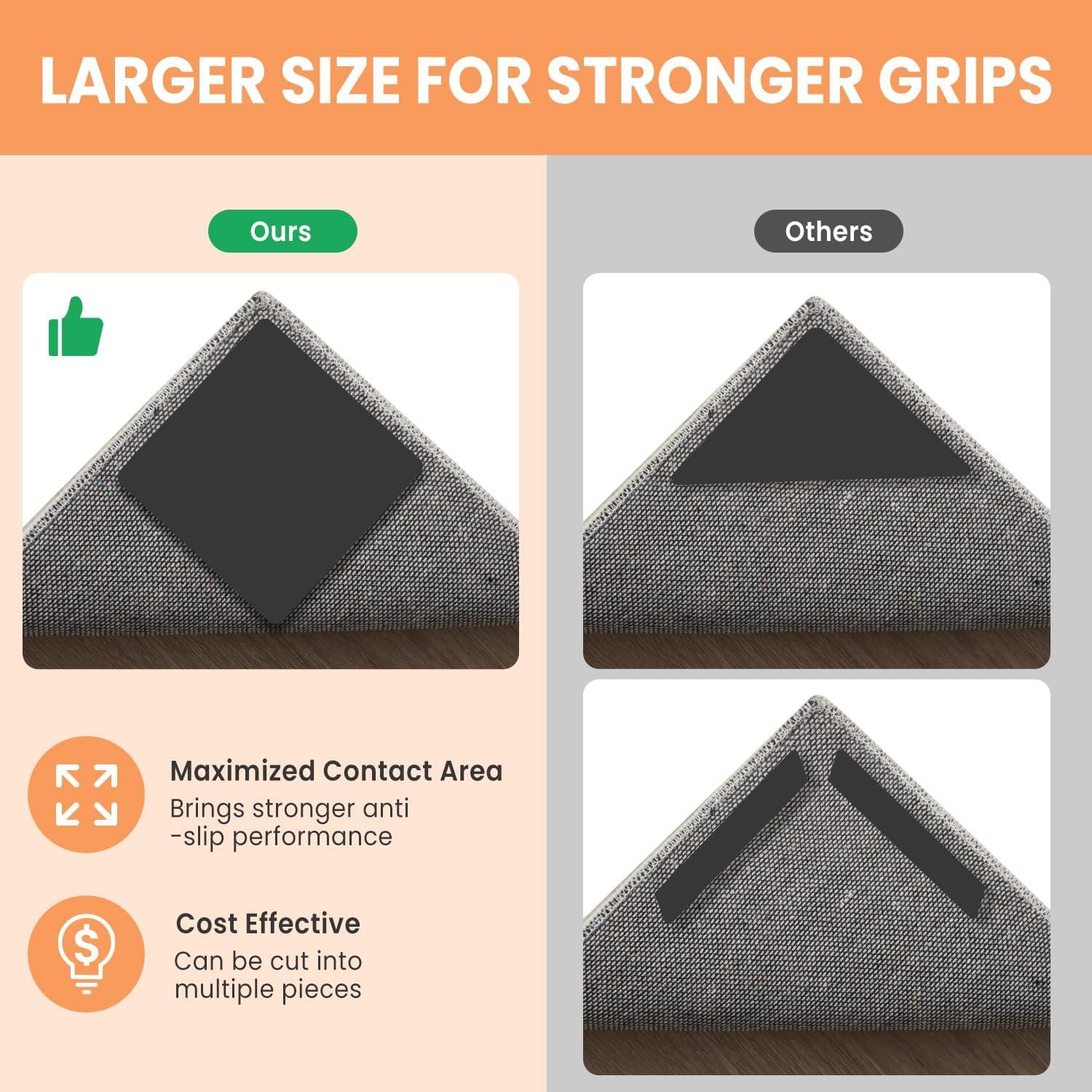 BAGAIL 4 Pcs Sujetadores Antideslizantes para Alfombra 10.16 cm