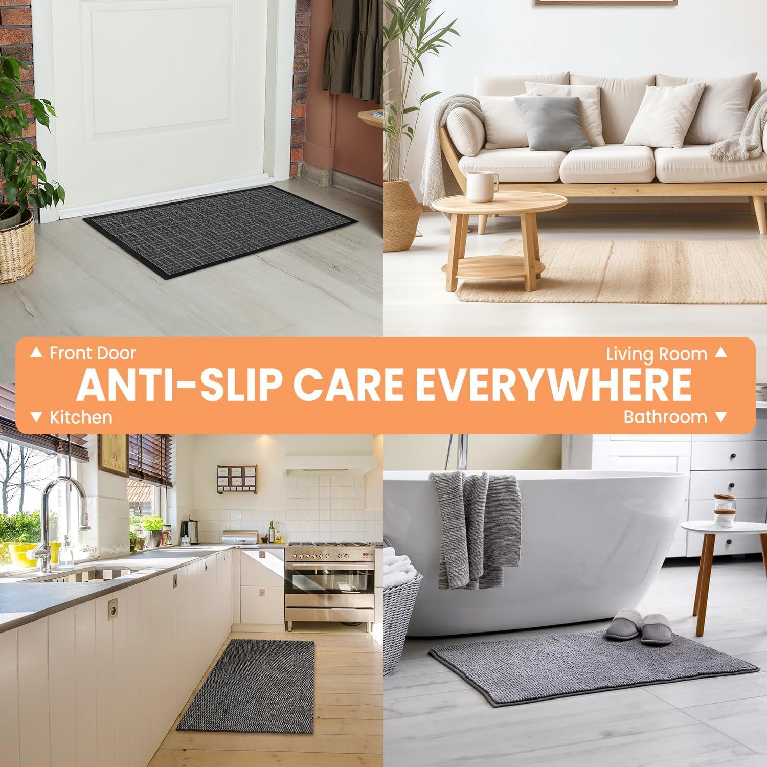 BAGAIL 4 Pcs Sujetadores Antideslizantes para Alfombra 10.16 cm