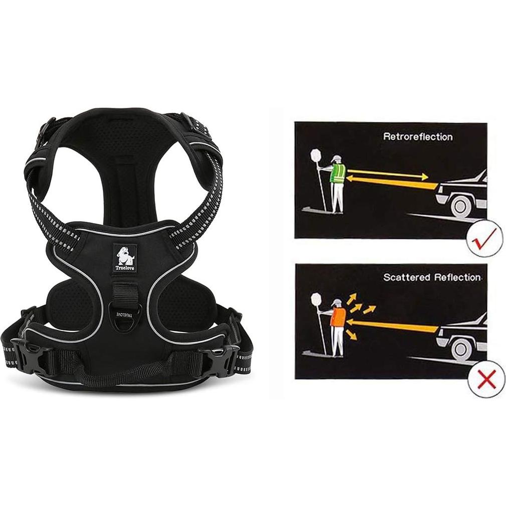 Arnés para Perros JUXZH Reflectante Talla XS Negro