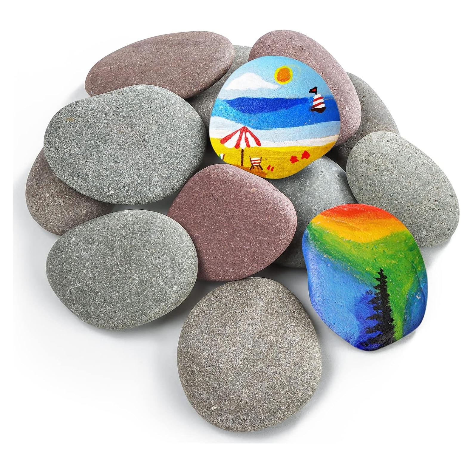 Kit de Pintura de Rocas Grandes Jongdari 12 Pcs 8-12 cm