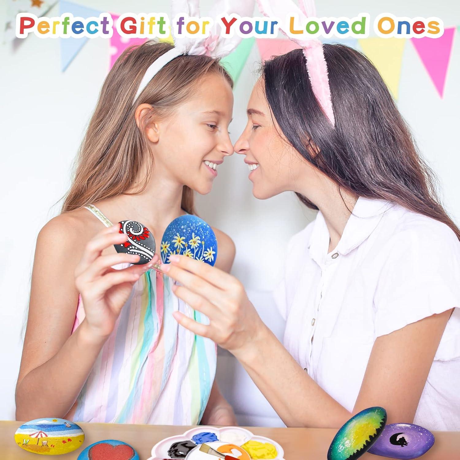 Kit de Pintura de Rocas Grandes Jongdari 12 Pcs 8-12 cm