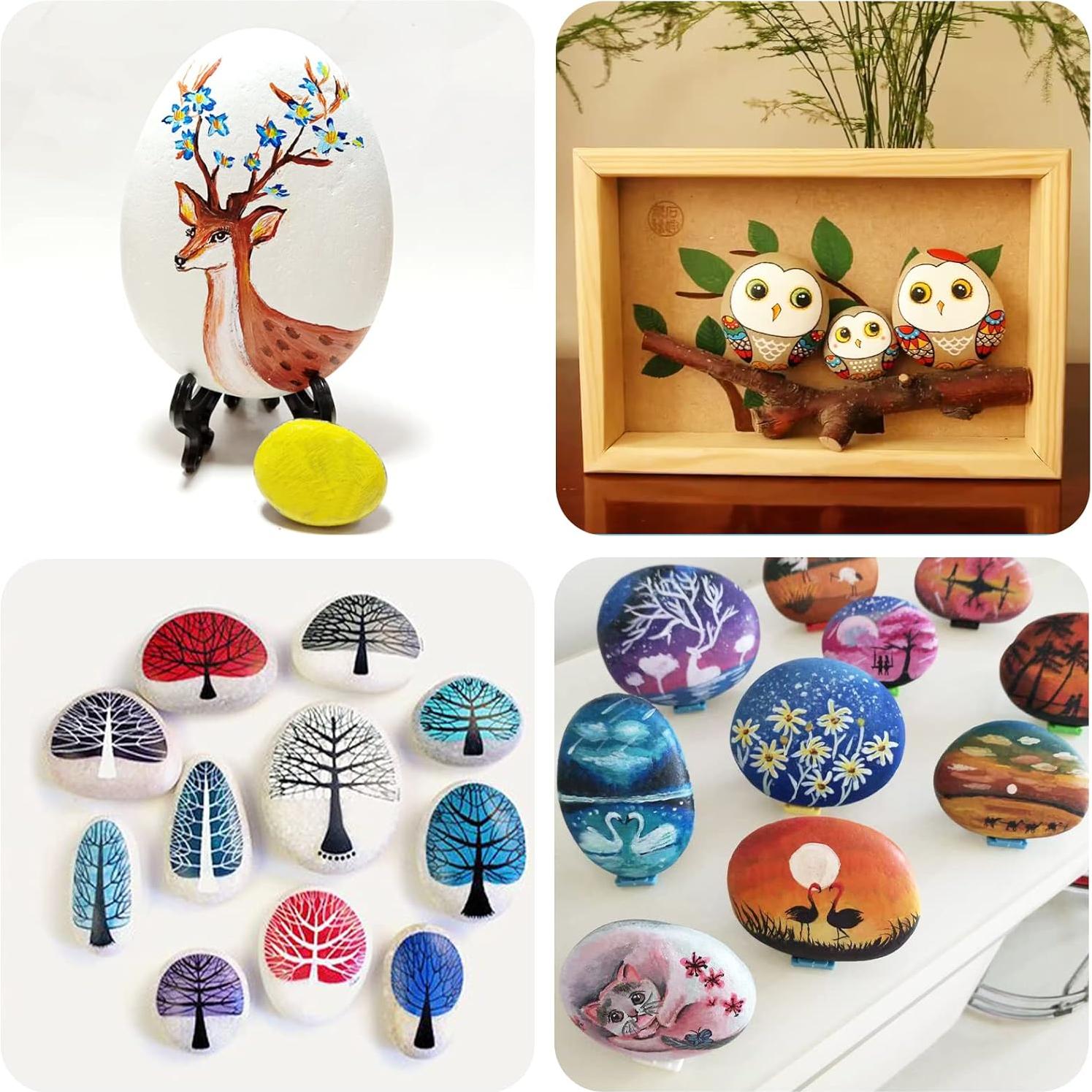 Kit de Pintura de Rocas Grandes Jongdari 12 Pcs 8-12 cm