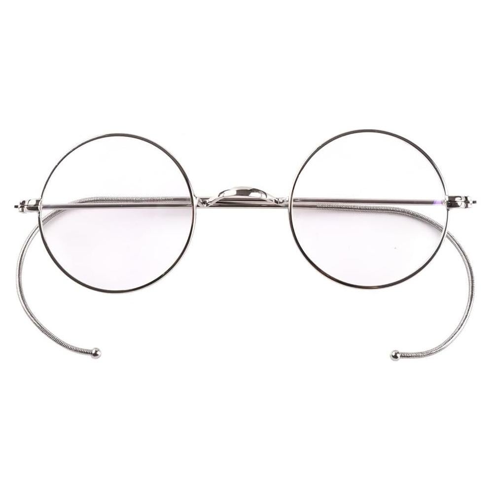 Gafas Ópticas Redondas Agstum 41mm Metal Plata Retro