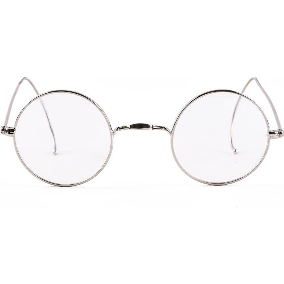 Gafas Ópticas Redondas Agstum 41mm Metal Plata Retro