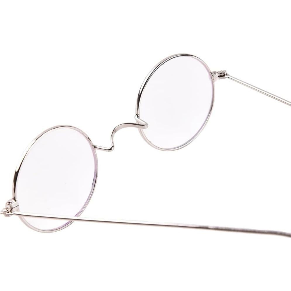 Gafas Ópticas Redondas Agstum 41mm Metal Plata Retro