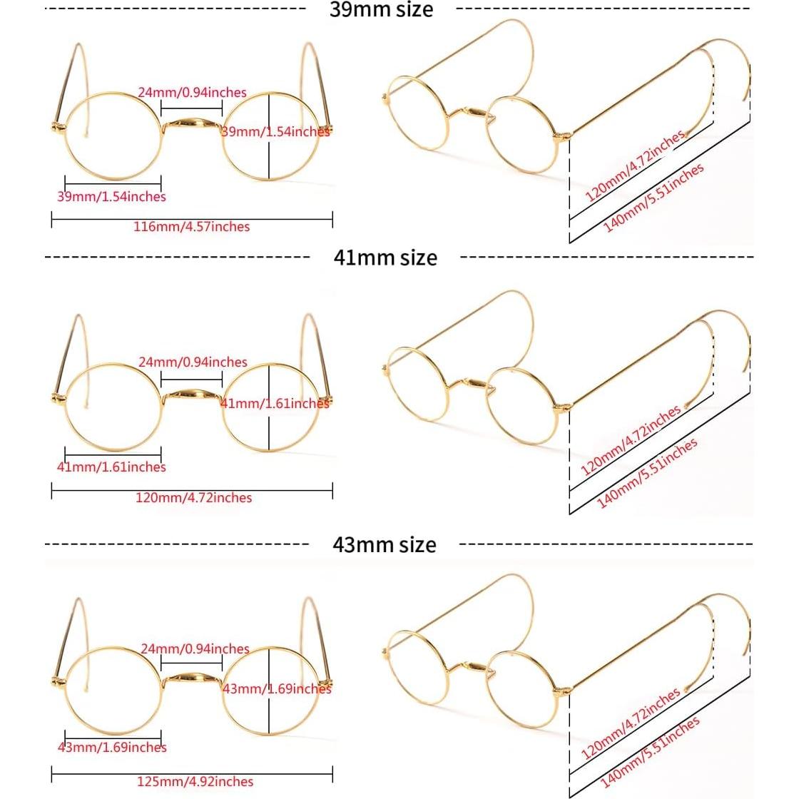 Gafas Ópticas Redondas Agstum 41mm Metal Plata Retro