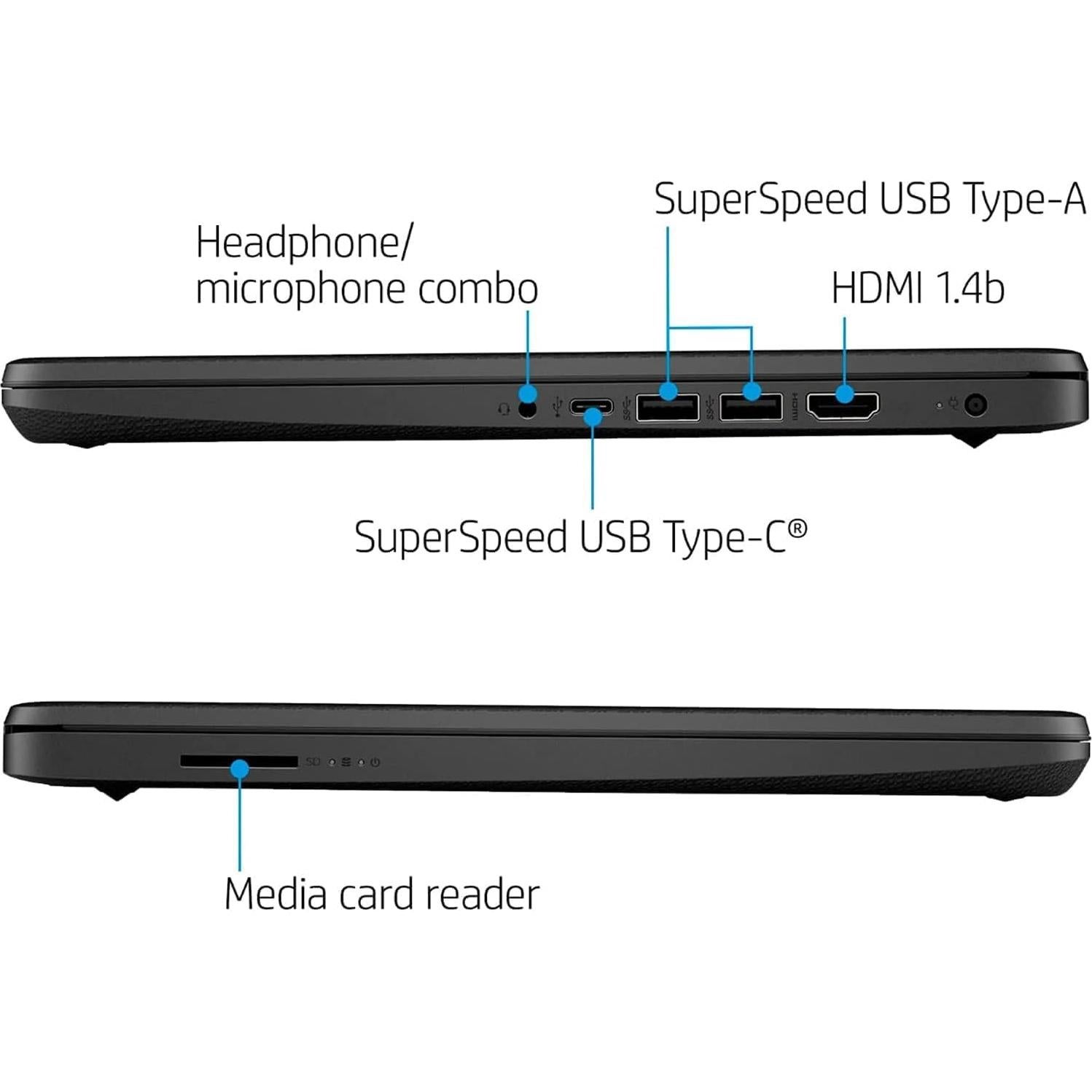 Laptop HP 14 Slim - Intel Celeron 4GB RAM 1.6TB Almacenamiento