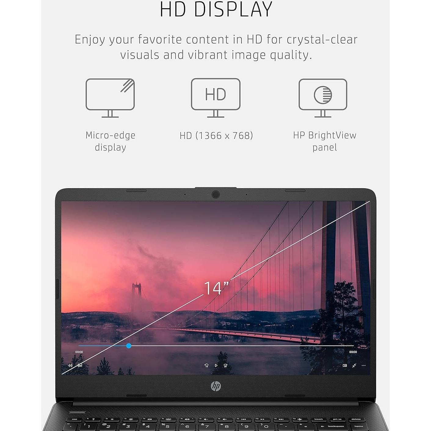 Laptop HP 14 Slim - Intel Celeron 4GB RAM 1.6TB Almacenamiento