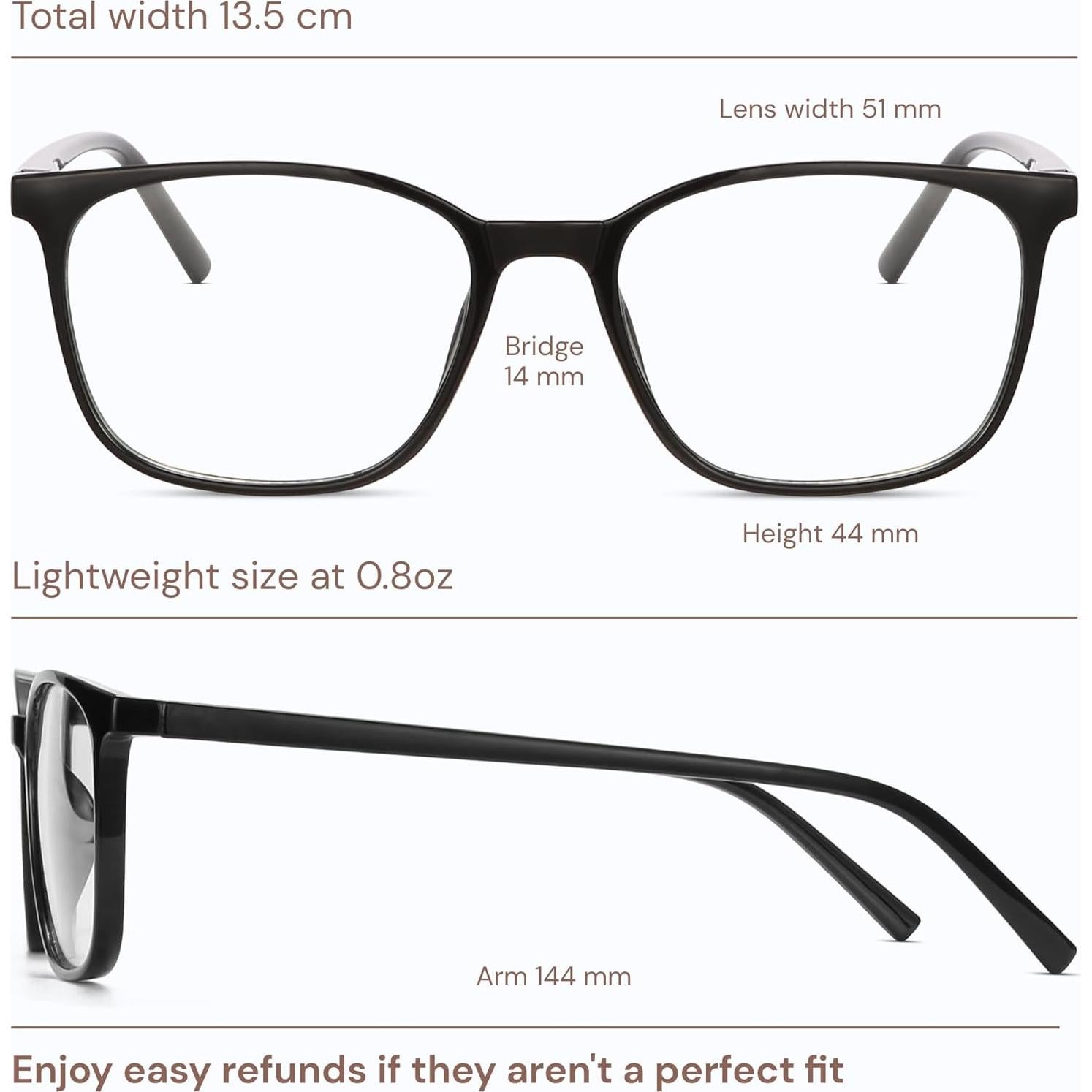 Gafas de bloqueo luz azul Gaoye UV400 para adultos - Negro