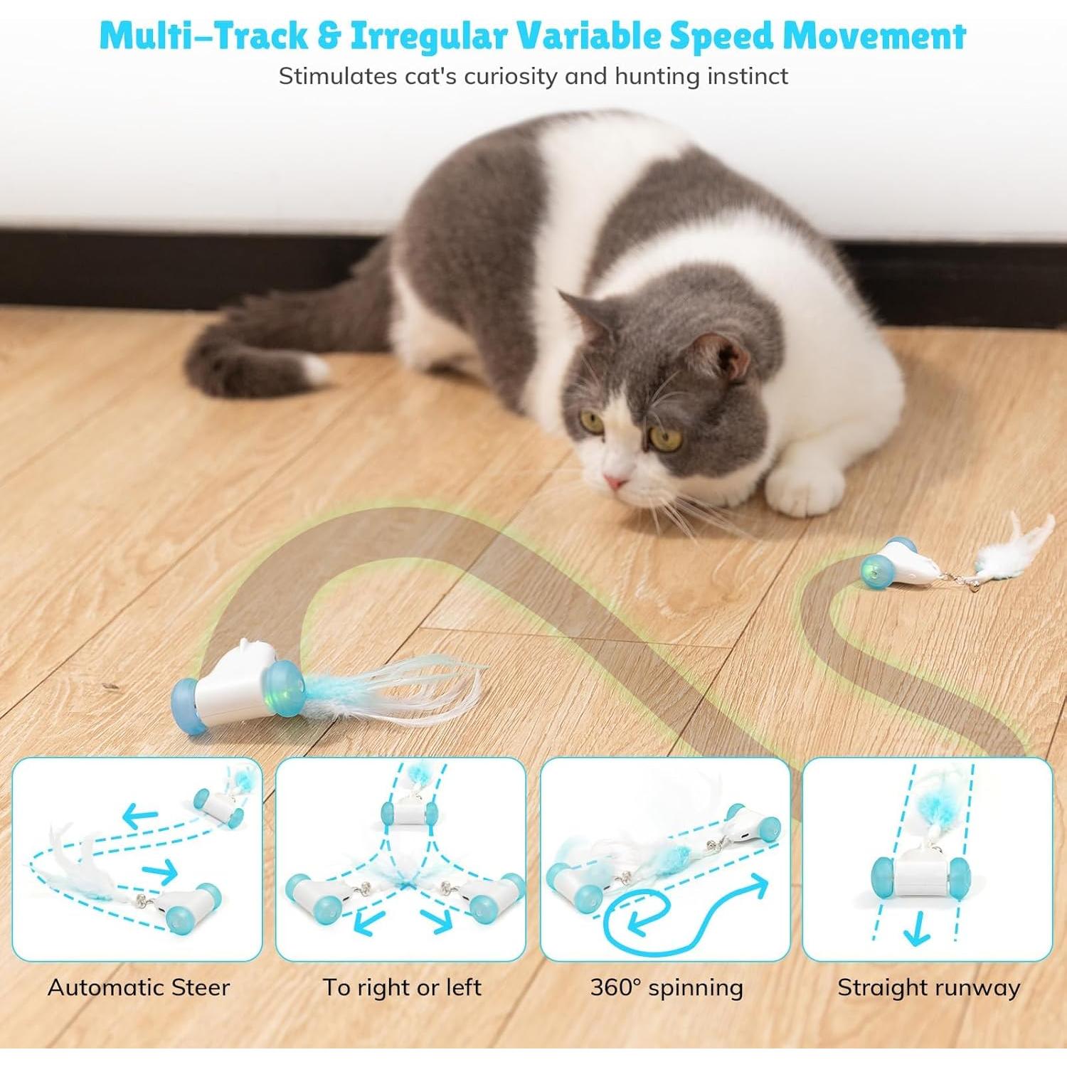 Juguete Interactivo para Gatos Pubialo 2 en 1 Automático