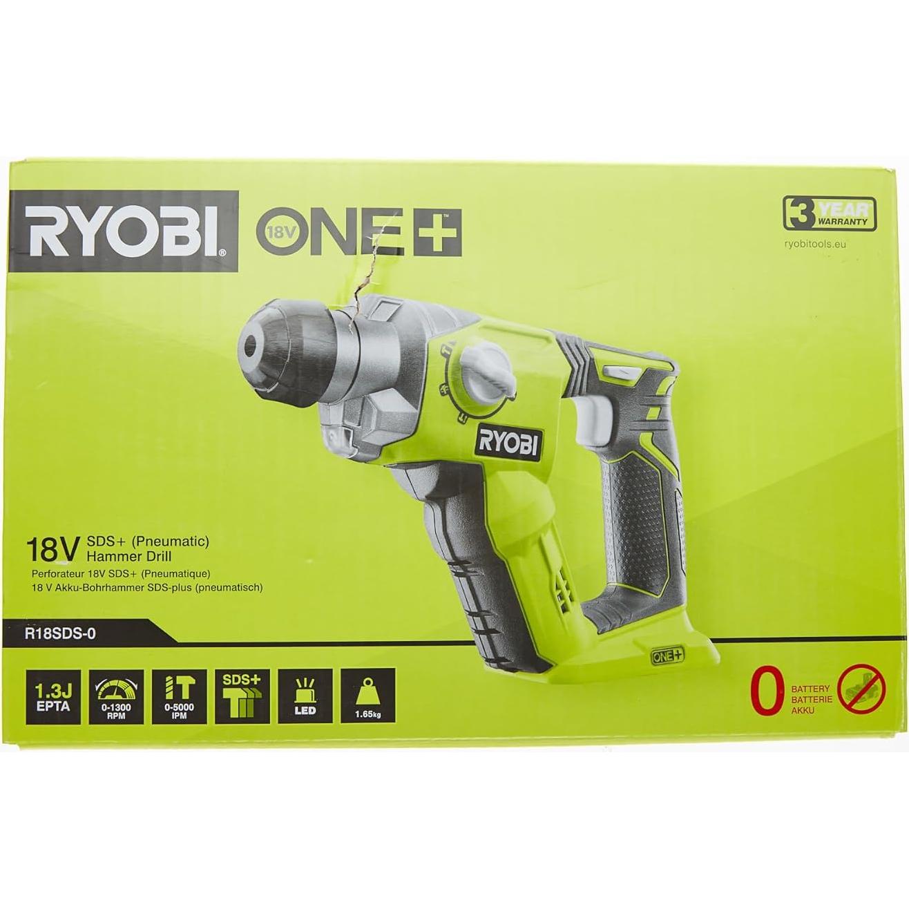Martillo Rotativo Inalámbrico Ryobi R18SDS-0 SDS Plus 1300 RPM