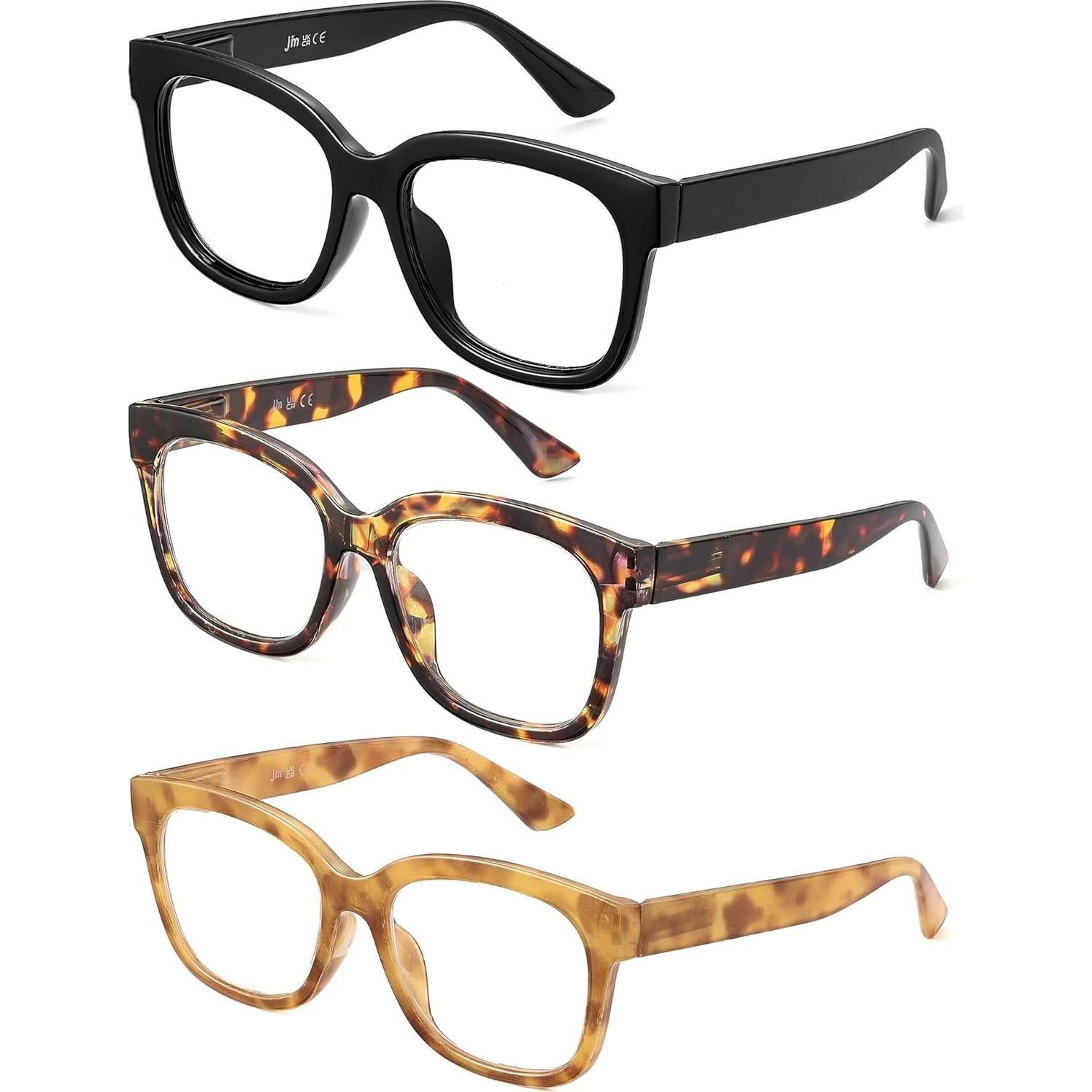 Gafas de Lectura JM para Mujeres - Paquete de 3 Lentes Cuadrados