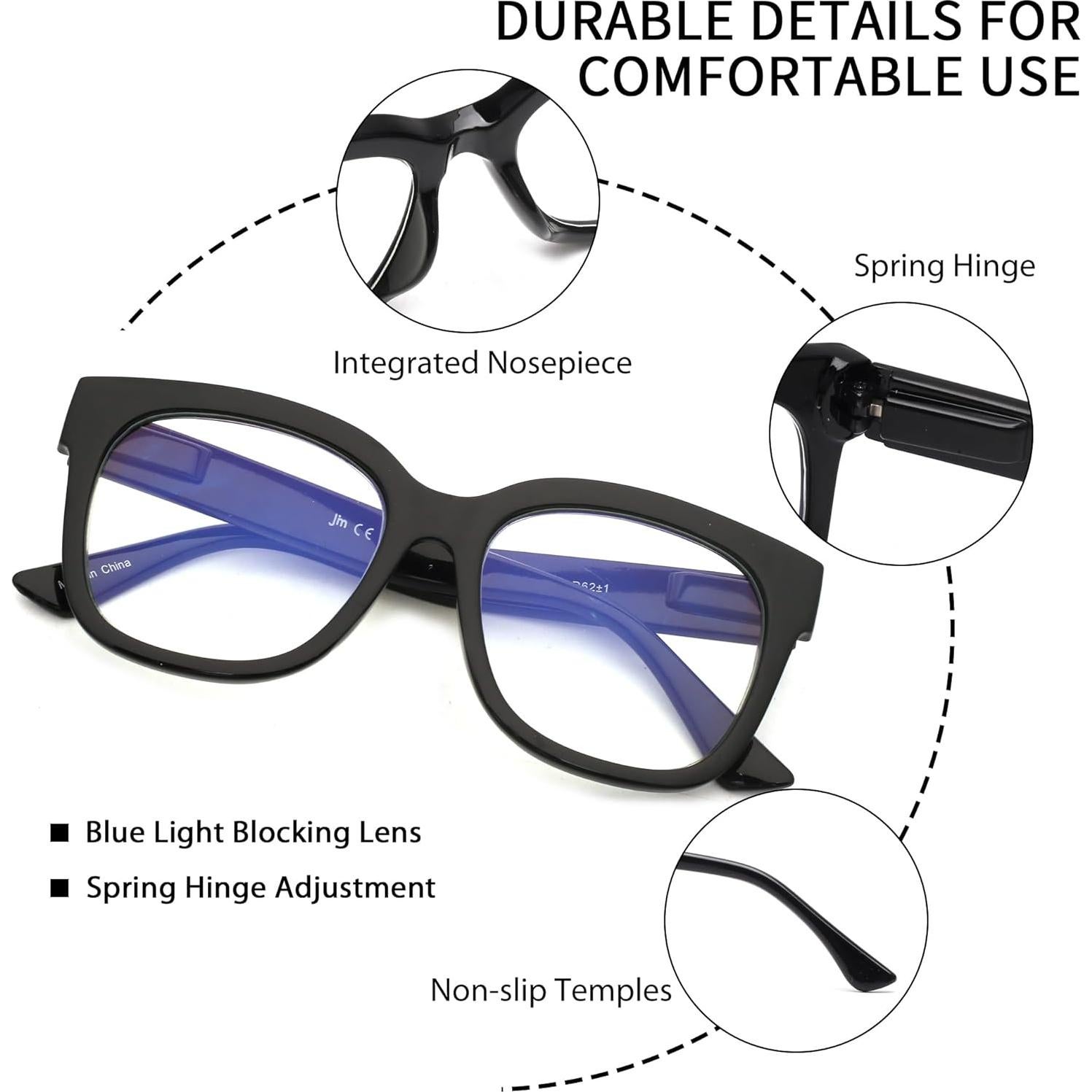 Gafas de Lectura JM para Mujeres - Paquete de 3 Lentes Cuadrados