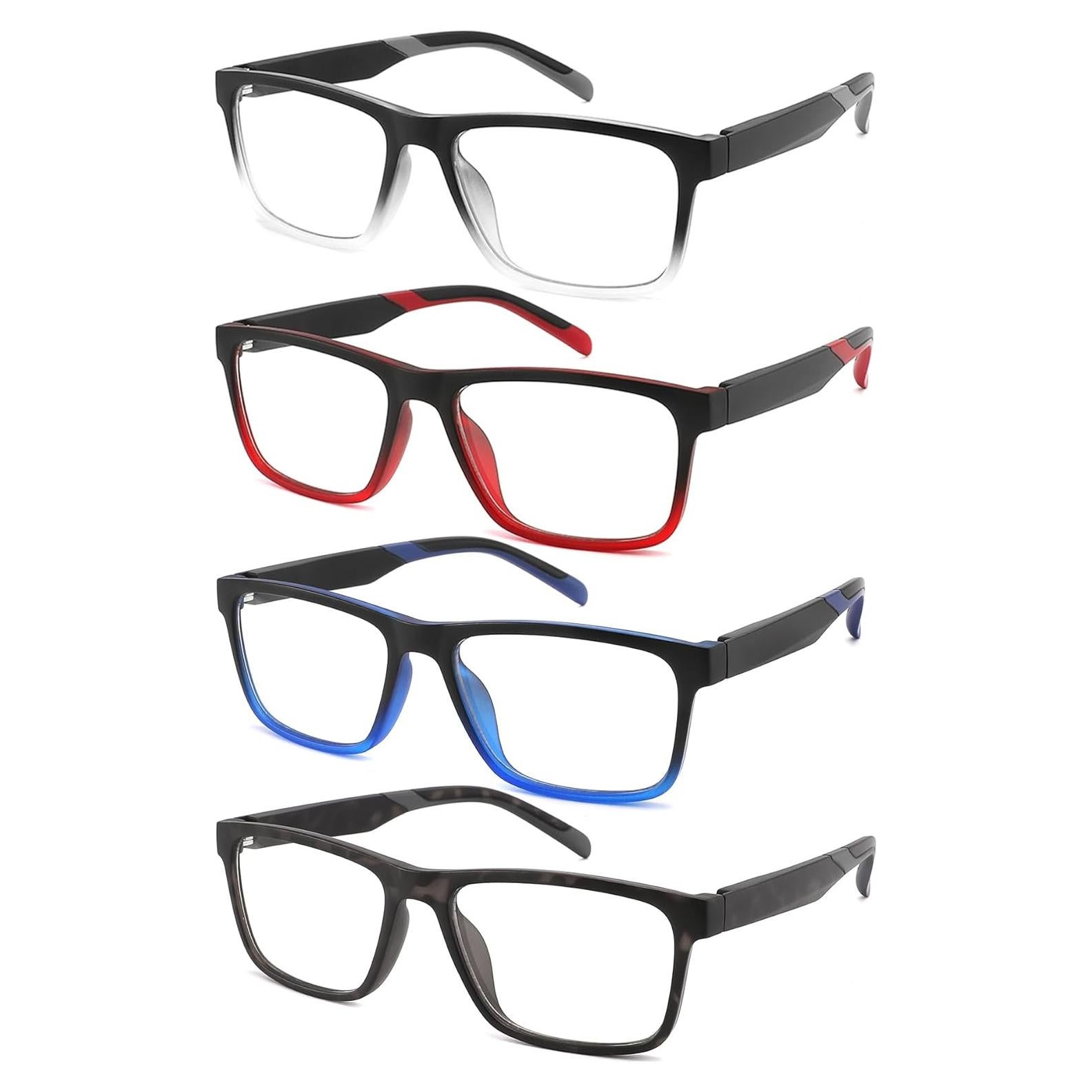 Paquete de 4 Gafas de Lectura Acavefox 1.0x Hombres Anti-Luz Azul