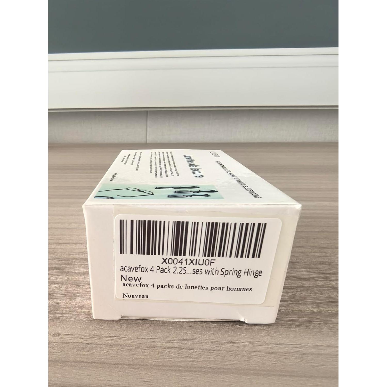 Paquete de 4 Gafas de Lectura Acavefox 1.0x Hombres Anti-Luz Azul