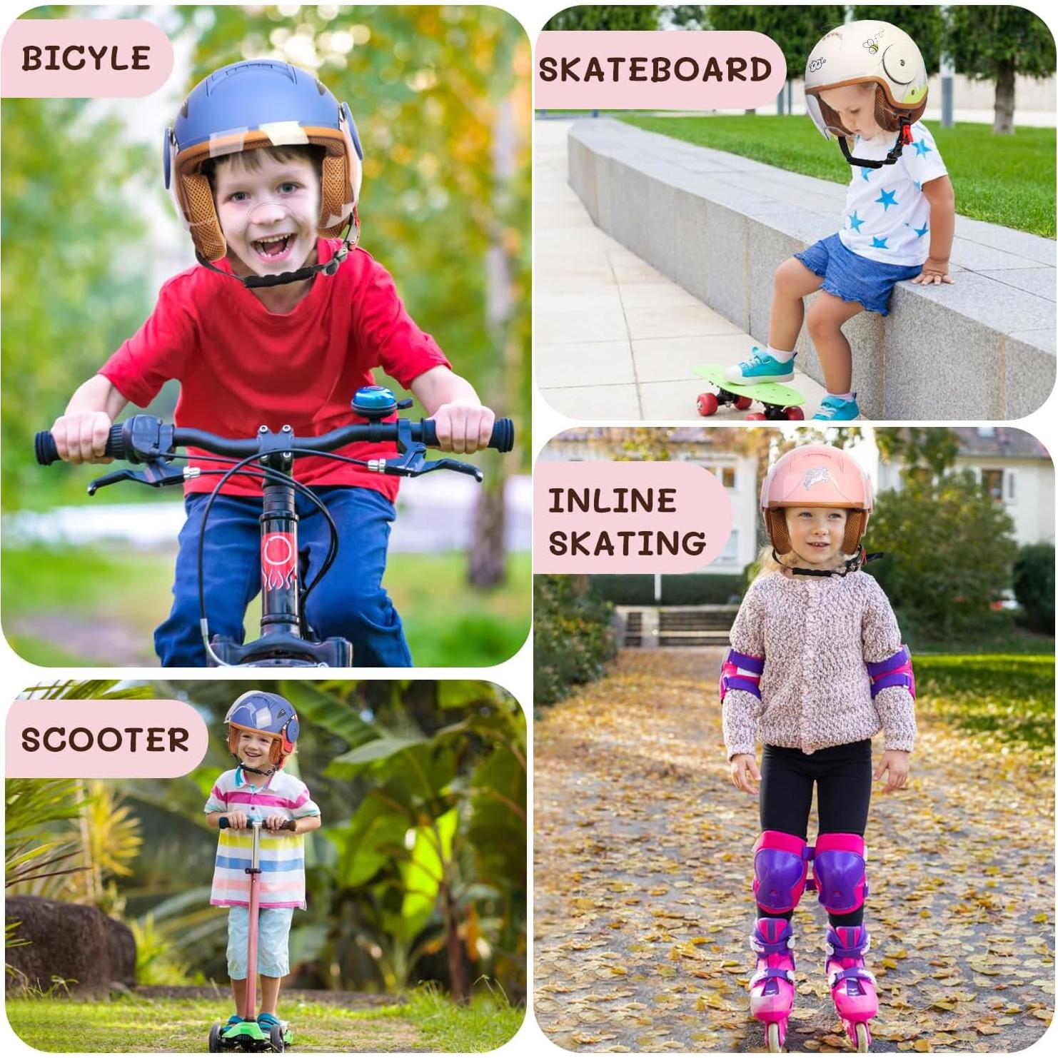 Casco de Motocicleta para Niños YUDJYQM BY-750S Azul 46-54 CM