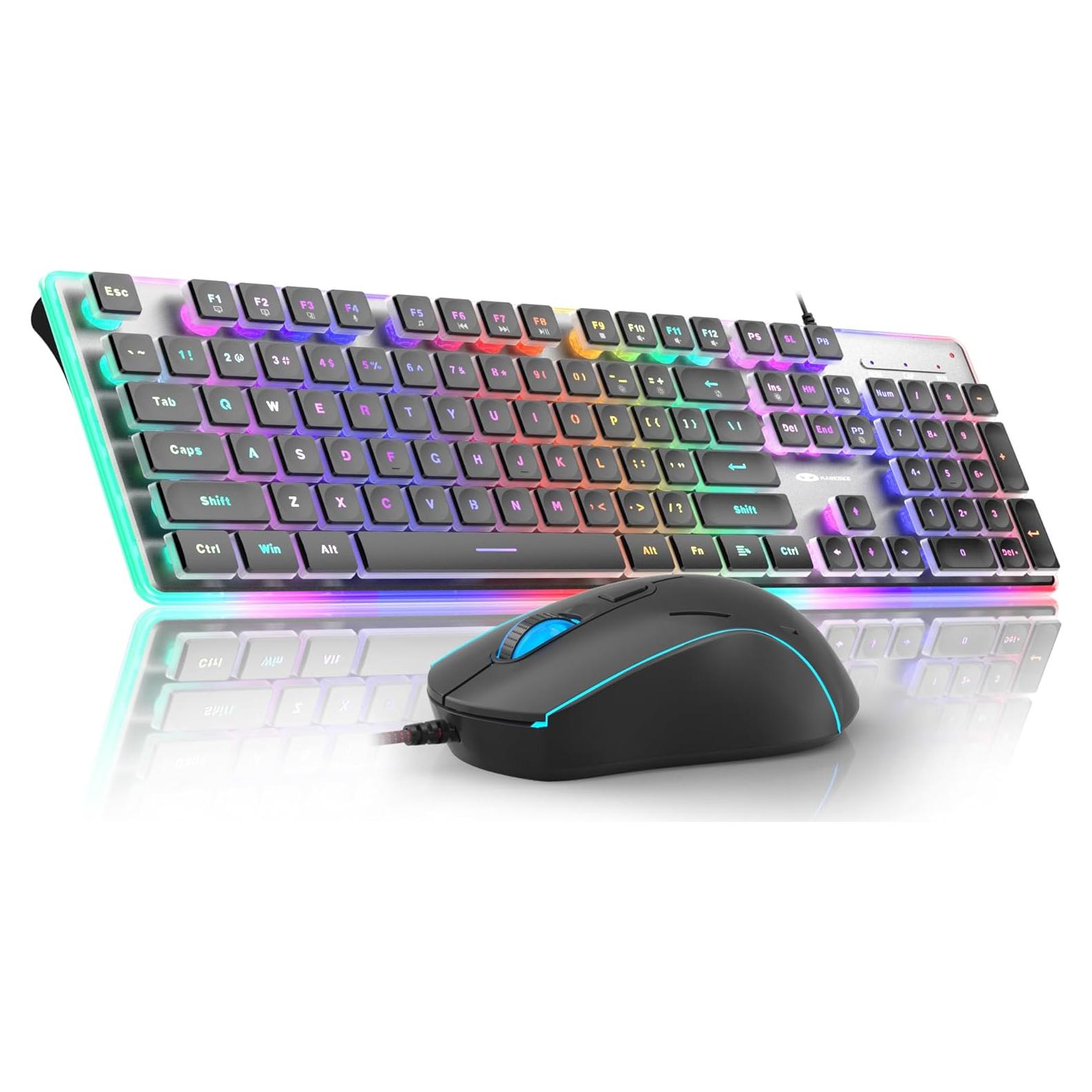 Combo Teclado y Ratón Gaming Camiysn Negro 104 Teclas RGB