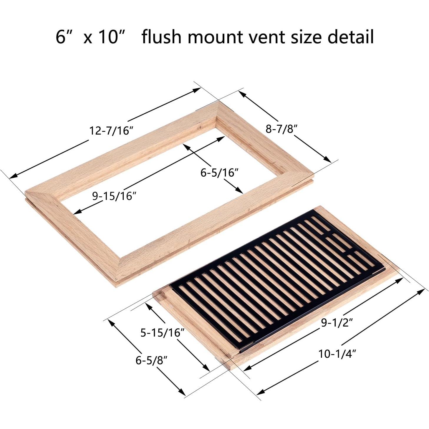 Registro de Piso Empotrado Homewell 6x10" Roble Rojo Sin Acabado