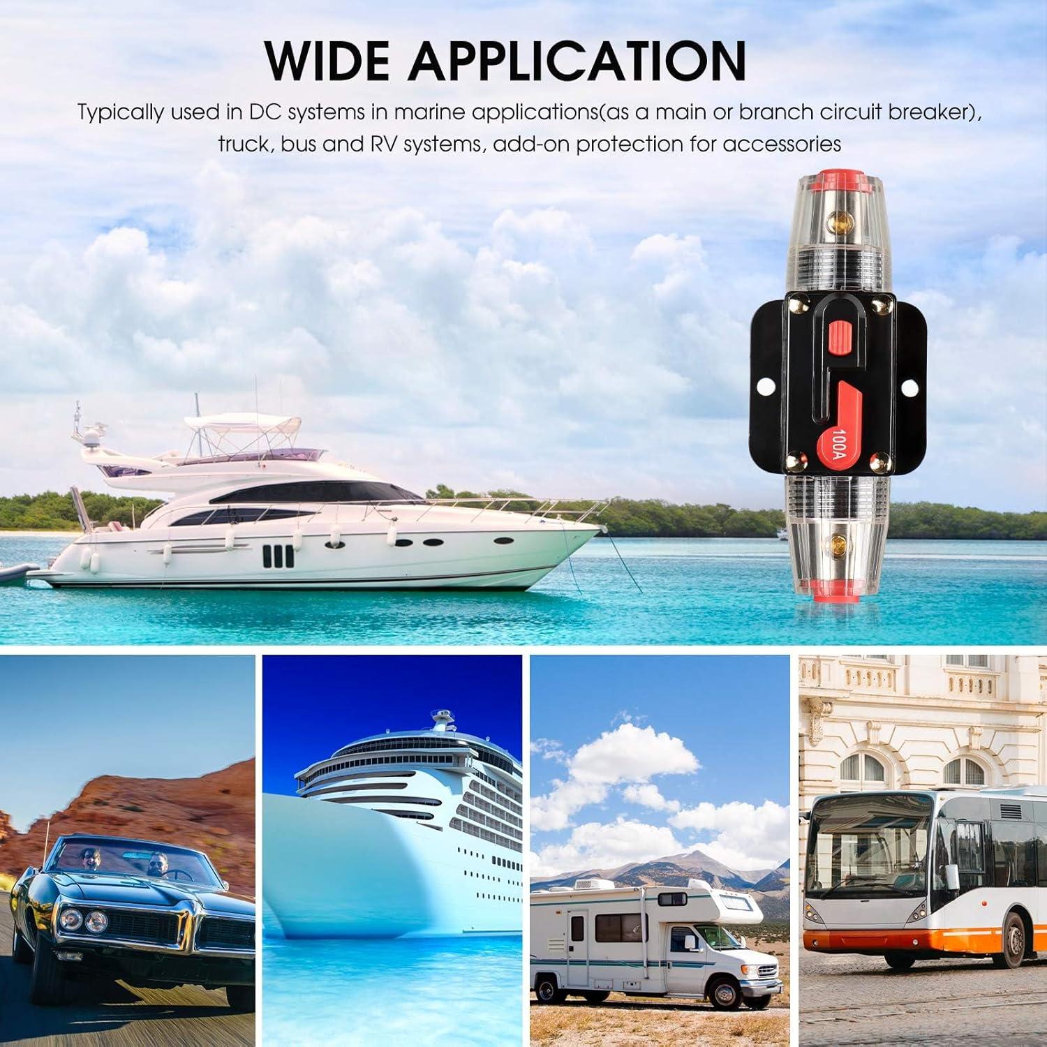 Interruptor de Circuito 100A M1A2 Reiniciable 12V-48V DC