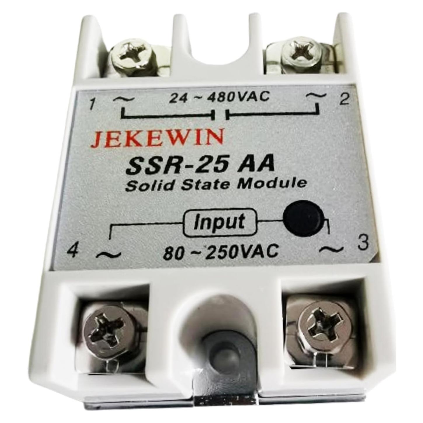 Relé de Estado Sólido Jekewin SSR-25AA 25A Normalmente Abierto